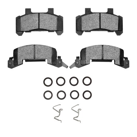 Dynamic Friction Co 5000 Advanced Brake Pads - Semi Metallic and Hardware Kit, Long Pad Wear, Front 1551-0289-01